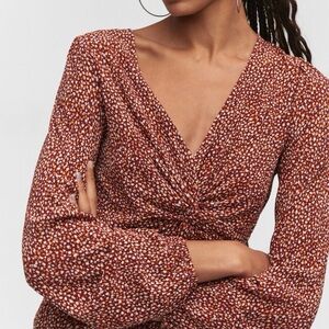 Knot Detail Printed Blouse